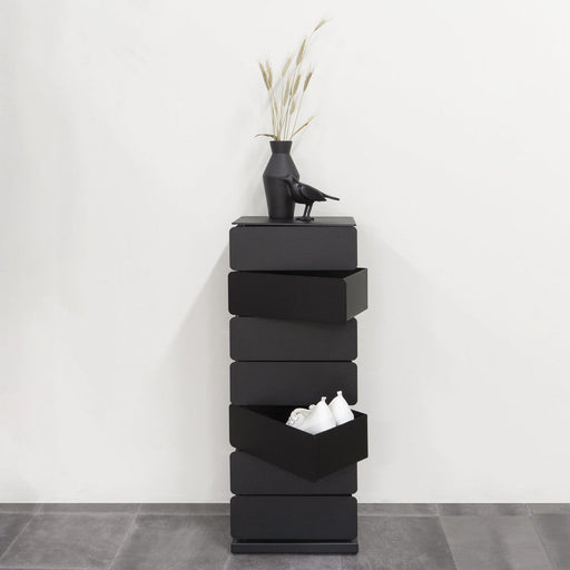 JOEY 7 Ladekast | Zwart | Staal | 37x26x98.5-Ladenkasten-Spinder