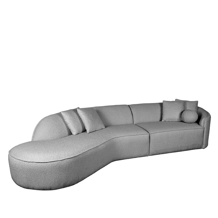 Label51 Bank Stelvio - Grijs - Boucle - 4-Zits + Hoek Links-Hoekbanken-LABEL51