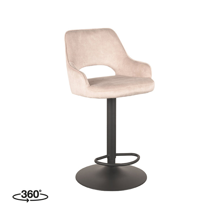 Label51 Barkruk Fer 45x47x92-113 cm Naturel Velours-Barkrukken-LABEL51