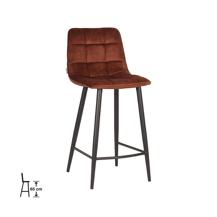 Label51 Barkruk Jelt - Rust - Velours - Zithoogte 65-Barkrukken-LABEL51