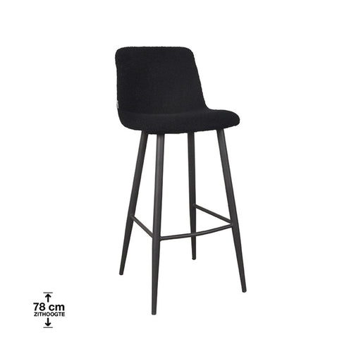 Label51 Barkruk Jep - Zwart - Teddy - Zithoogte 78-Barkrukken-LABEL51