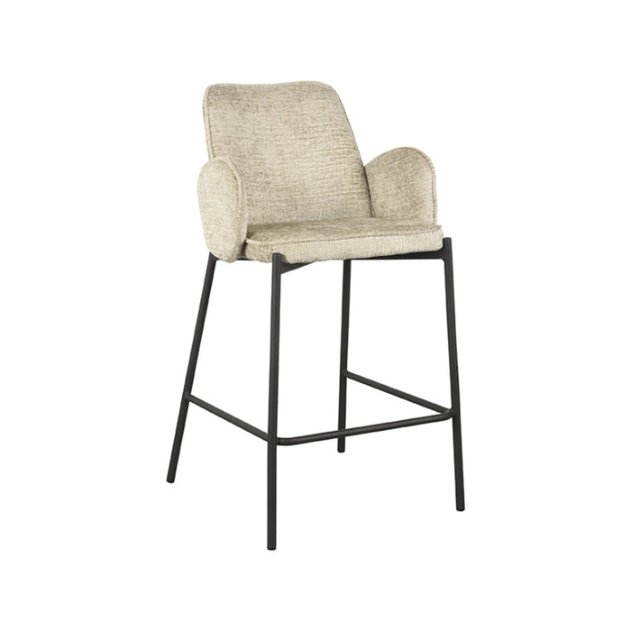 Label51 Barkruk Joni - Beige - Fluweel - Zithoogte 65 cm-Barkrukken-LABEL51