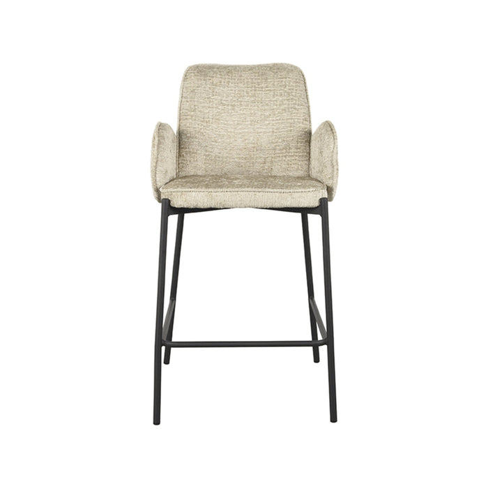 Label51 Barkruk Joni - Beige - Fluweel - Zithoogte 65 cm-Barkrukken-LABEL51
