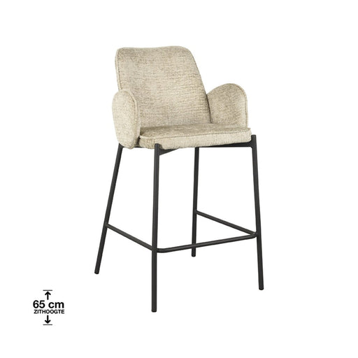 Label51 Barkruk Joni - Beige - Fluweel - Zithoogte 65 cm-Barkrukken-LABEL51