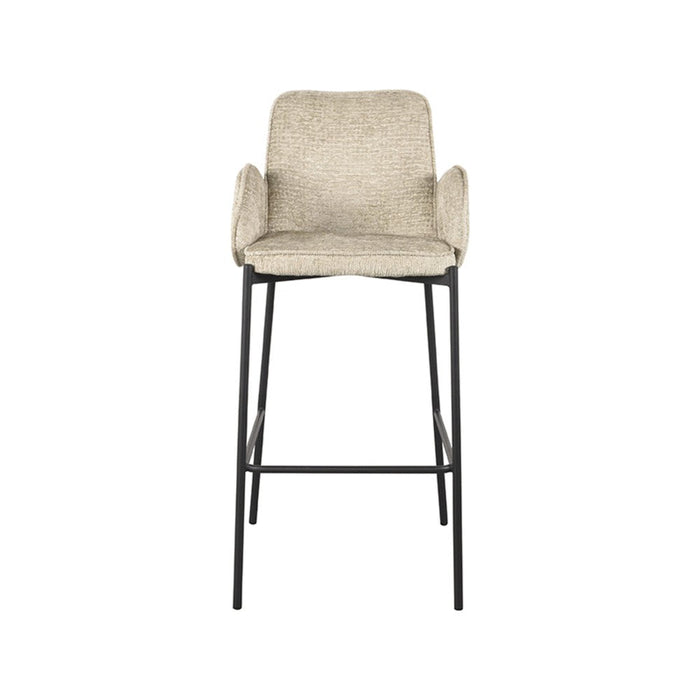 Label51 Barkruk Joni - Beige - Fluweel - Zithoogte 78 cm-Barkrukken-LABEL51