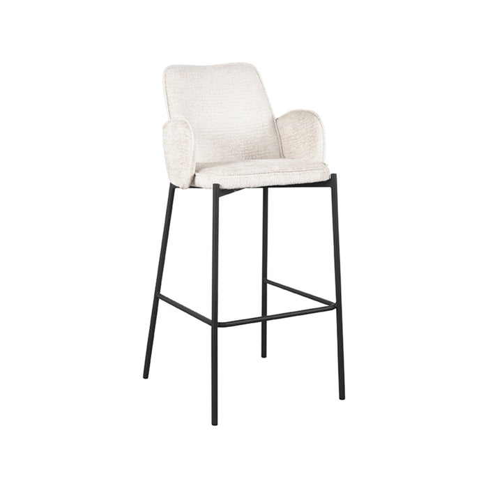 Label51 Barkruk Joni - Beige - Fluweel - Zithoogte 78 cm-Barkrukken-LABEL51