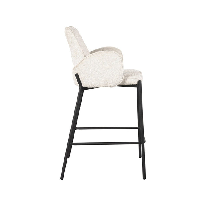 Label51 Barkruk Joni - crème - Fluweel - Zithoogte 65 cm-Barkrukken-LABEL51