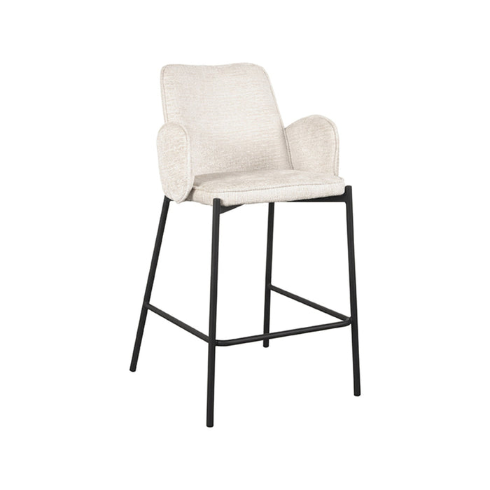 Label51 Barkruk Joni - crème - Fluweel - Zithoogte 65 cm-Barkrukken-LABEL51