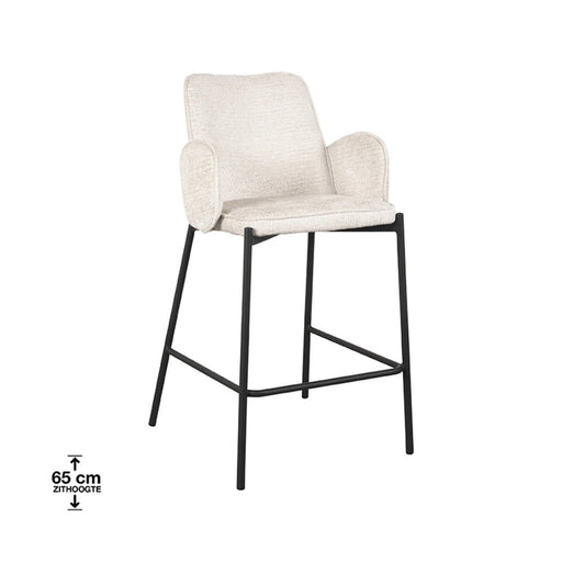 Label51 Barkruk Joni - crème - Fluweel - Zithoogte 65 cm-Barkrukken-LABEL51