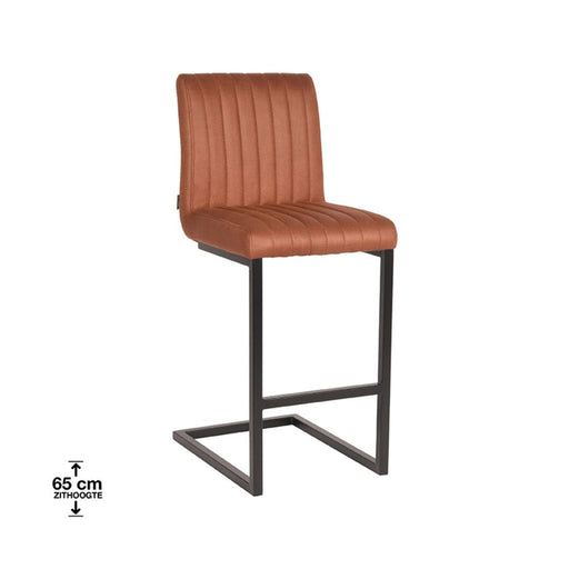 Label51 Barkruk Milo - Cognac - Microfiber - Zithoogte 65-Barkrukken-LABEL51