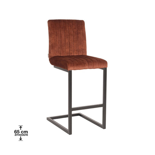 Label51 Barkruk Milo - Rust - Velours - Zithoogte 65-Barkrukken-LABEL51