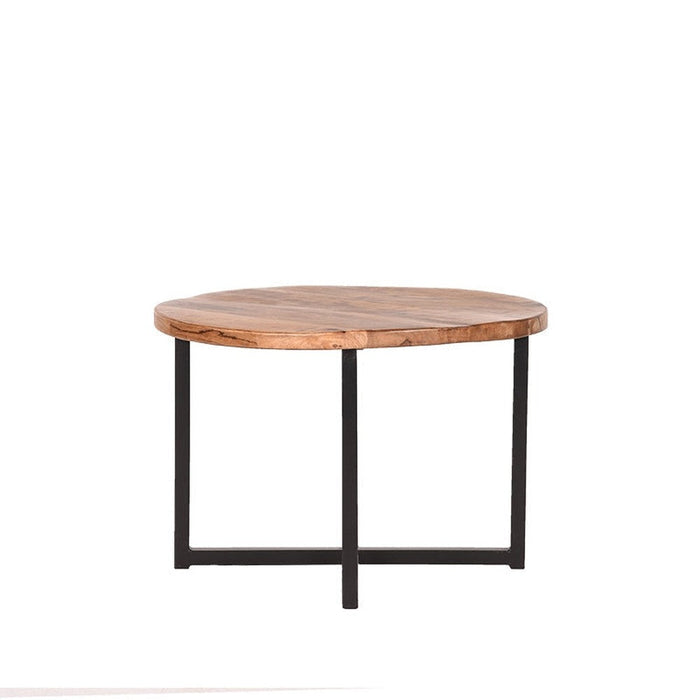 Label51 Bijzettafel Dex - Rough - Mangohout - Rond - 60 cm-Bijzettafels-LABEL51