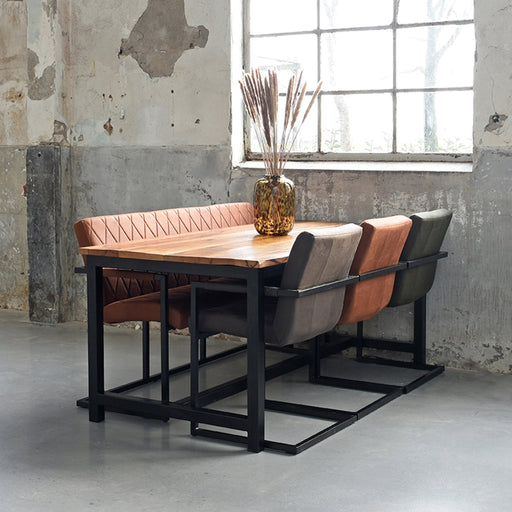Label51 Eetkamerbank Denmark - Cognac - Microfiber - 155 cm-Eetkamerbanken-LABEL51