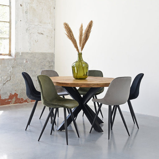Label51 Eetkamerstoel Capri - Grijs - Fluweel-Eetkamerstoelen-LABEL51