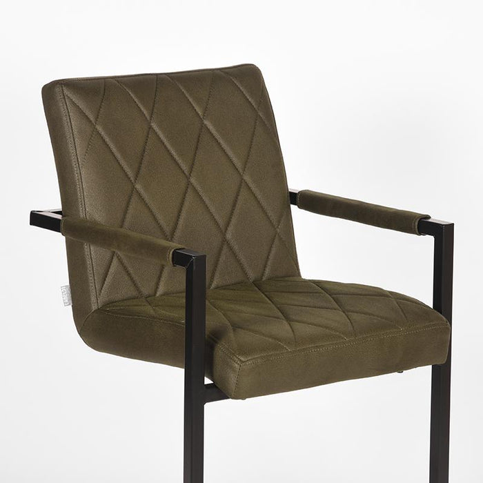 Label51 Eetkamerstoel Denmark - Army green - Microfiber-Eetkamerstoelen-LABEL51