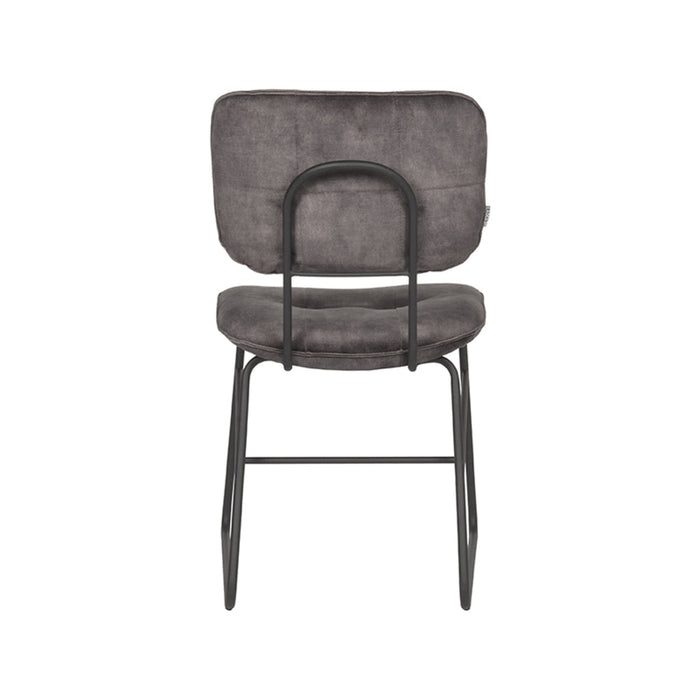 Label51 Eetkamerstoel Dez - Antraciet - Velours-Eetkamerstoelen-LABEL51
