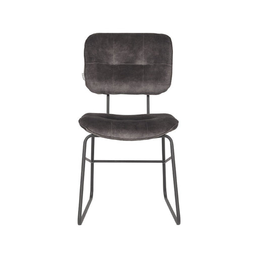 Label51 Eetkamerstoel Dez - Antraciet - Velours-Eetkamerstoelen-LABEL51