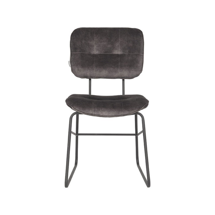 Label51 Eetkamerstoel Dez - Antraciet - Velours-Eetkamerstoelen-LABEL51