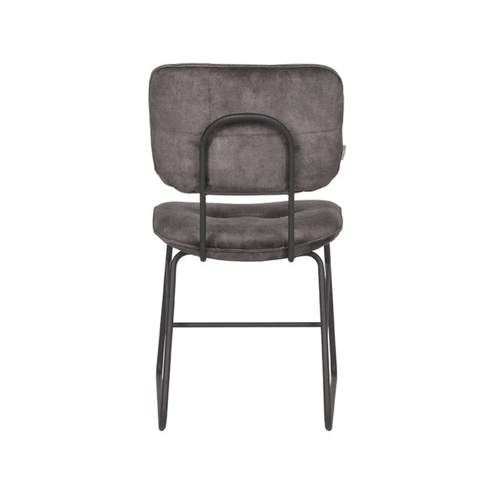Label51 Eetkamerstoel Dez - Antraciet - Velours-Eetkamerstoelen-LABEL51
