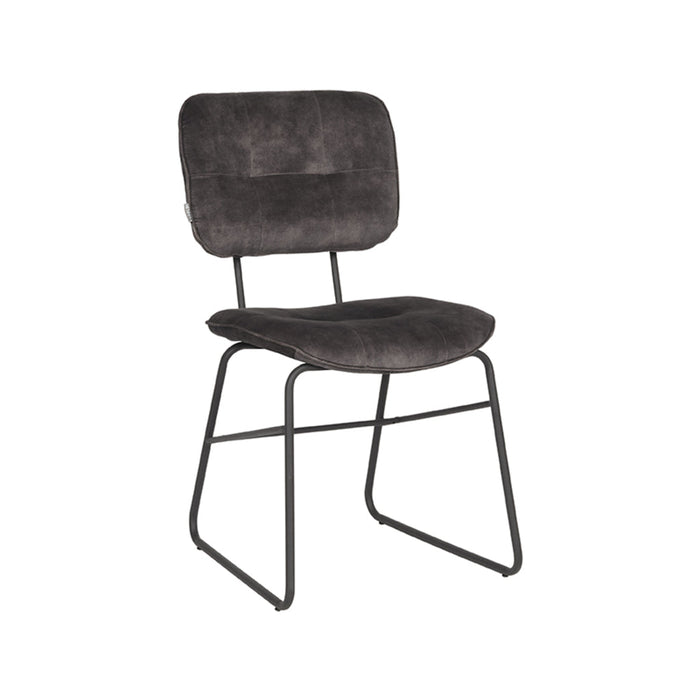 Label51 Eetkamerstoel Dez - Antraciet - Velours-Eetkamerstoelen-LABEL51