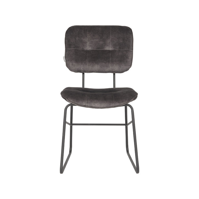 Label51 Eetkamerstoel Dez - Antraciet - Velours-Eetkamerstoelen-LABEL51