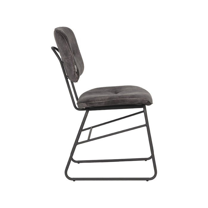 Label51 Eetkamerstoel Dez - Antraciet - Velours-Eetkamerstoelen-LABEL51