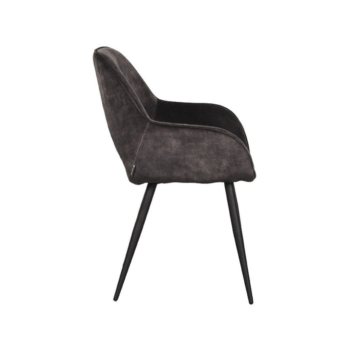 Label51 Eetkamerstoel Fer - Antraciet - Velours-Eetkamerstoelen-LABEL51