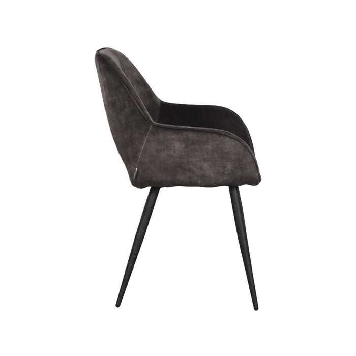 Label51 Eetkamerstoel Fer - Antraciet - Velours-Eetkamerstoelen-LABEL51