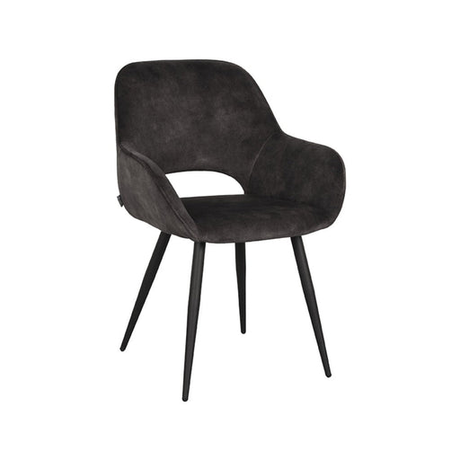 Label51 Eetkamerstoel Fer - Antraciet - Velours-Eetkamerstoelen-LABEL51