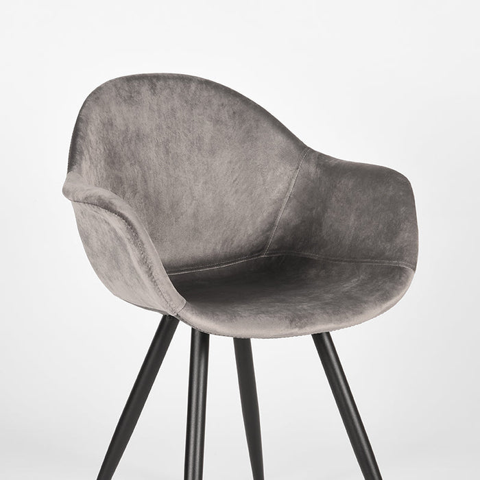 Label51 Eetkamerstoel Forli - Grijs - Fluweel-Eetkamerstoelen-LABEL51