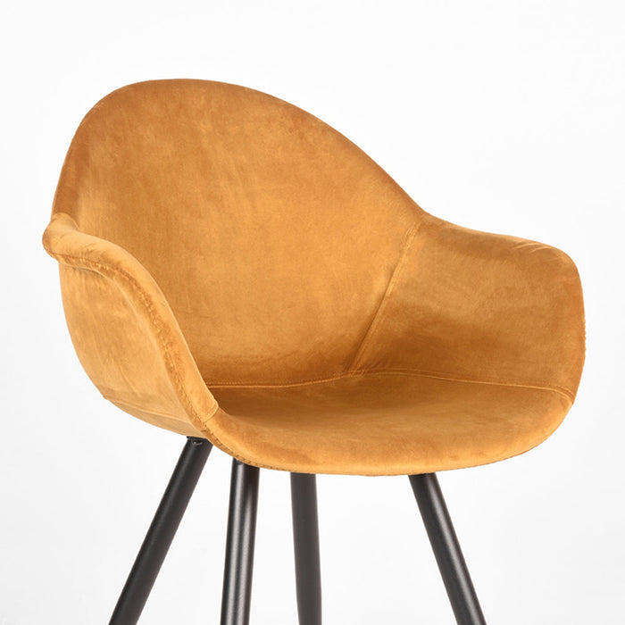 Label51 Eetkamerstoel Forli - Oker - Fluweel-Eetkamerstoelen-LABEL51