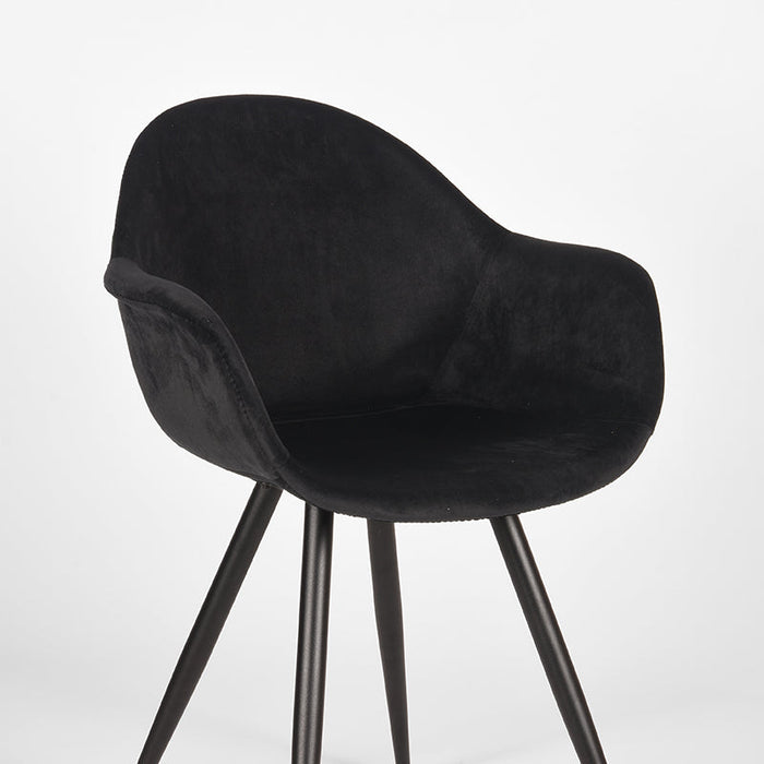Label51 Eetkamerstoel Forli - Zwart - Fluweel-Eetkamerstoelen-LABEL51
