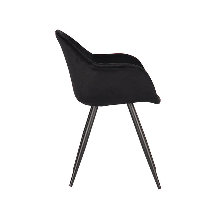 Label51 Eetkamerstoel Forli - Zwart - Fluweel-Eetkamerstoelen-LABEL51