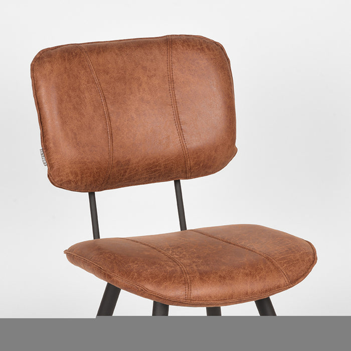 Label51 Eetkamerstoel Fos - Cognac - Leder-Eetkamerstoelen-LABEL51