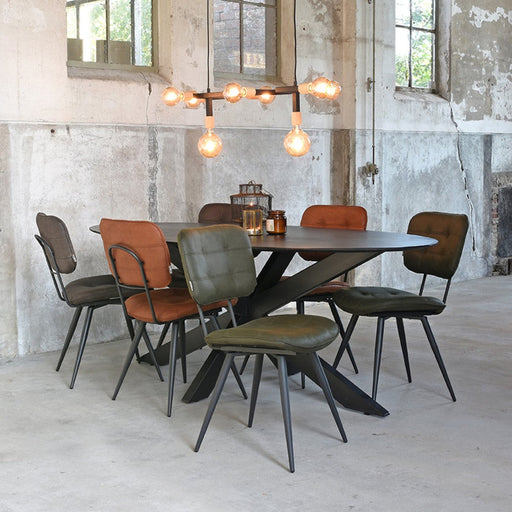 Label51 Eetkamerstoel Gus - Cognac - Microfiber-Eetkamerstoelen-LABEL51