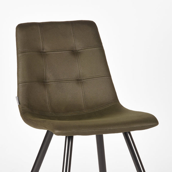 Label51 Eetkamerstoel Jay - Army green - Microfiber-Eetkamerstoelen-LABEL51