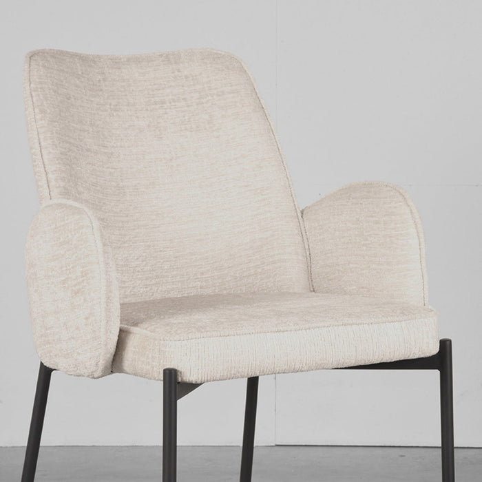 Label51 Eetkamerstoel Joni - crème - Fluweel-Eetkamerstoelen-LABEL51