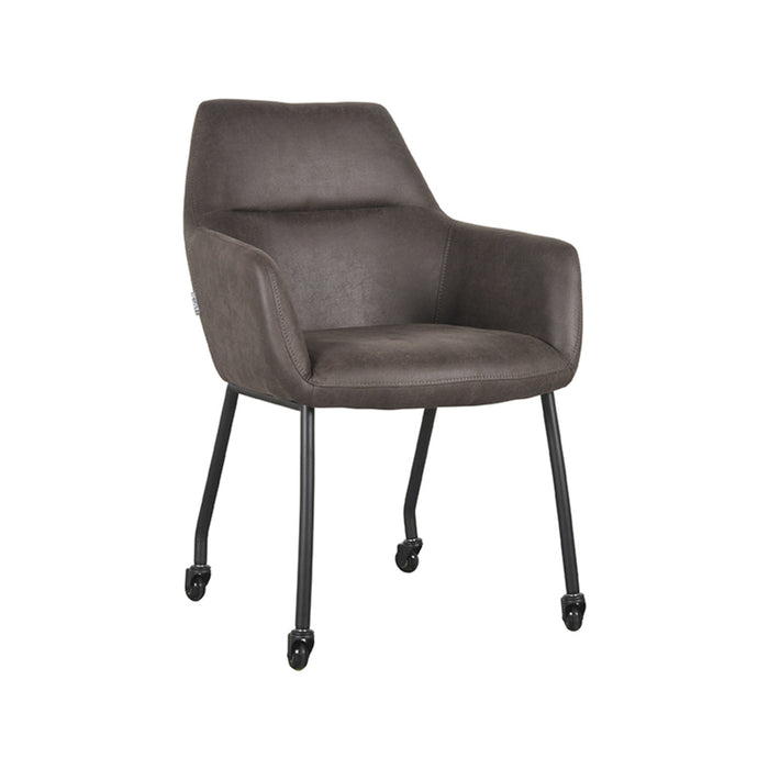Label51 Eetkamerstoel Lenny - Antraciet - Micro Suede-Eetkamerstoelen-LABEL51