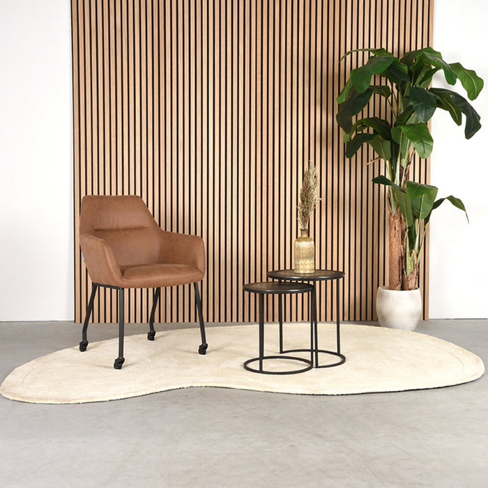 Label51 Eetkamerstoel Lenny - Cognac - Micro Suede-Eetkamerstoelen-LABEL51