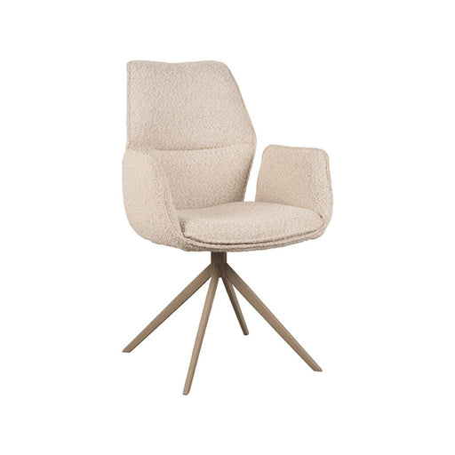Label51 Eetkamerstoel Mellow - Naturel - Boucle - Taupe poten-Eetkamerstoelen-LABEL51