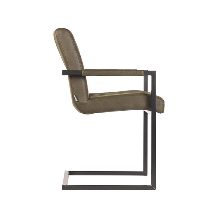 Label51 Eetkamerstoel Milo - Army green - Microfiber-Eetkamerstoelen-LABEL51