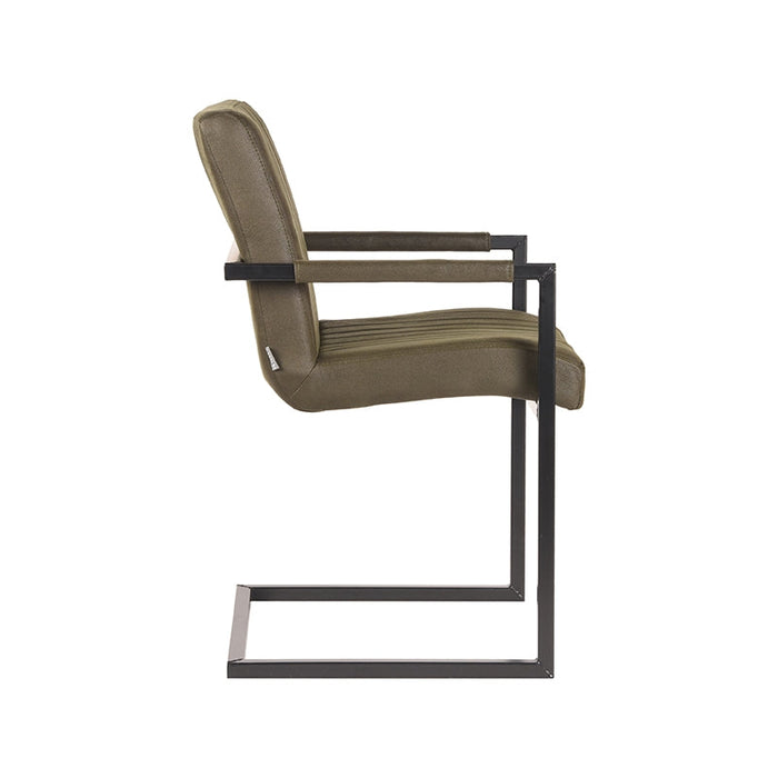 Label51 Eetkamerstoel Milo - Army green - Microfiber-Eetkamerstoelen-LABEL51