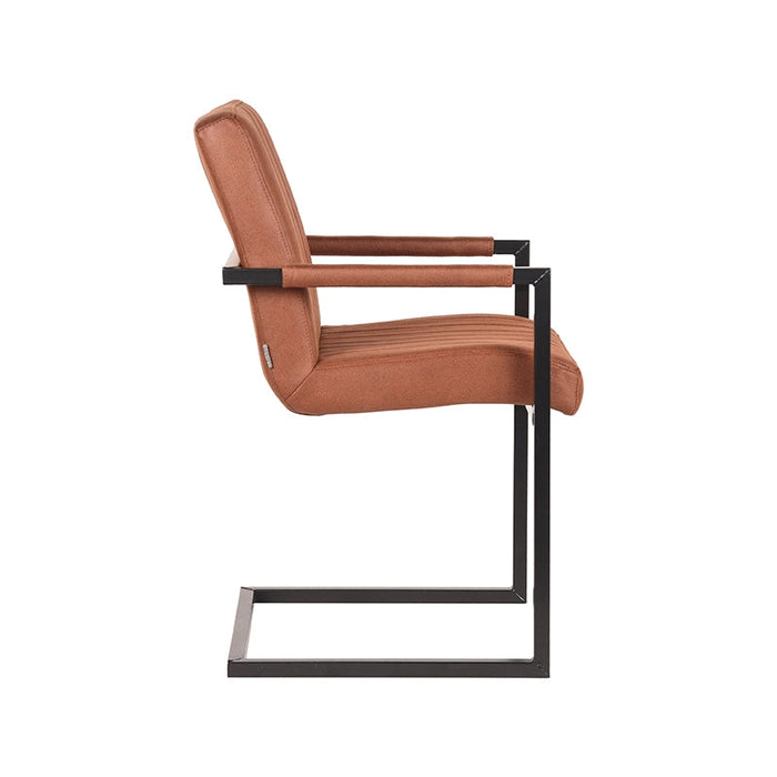 Label51 Eetkamerstoel Milo - Cognac - Microfiber-Eetkamerstoelen-LABEL51