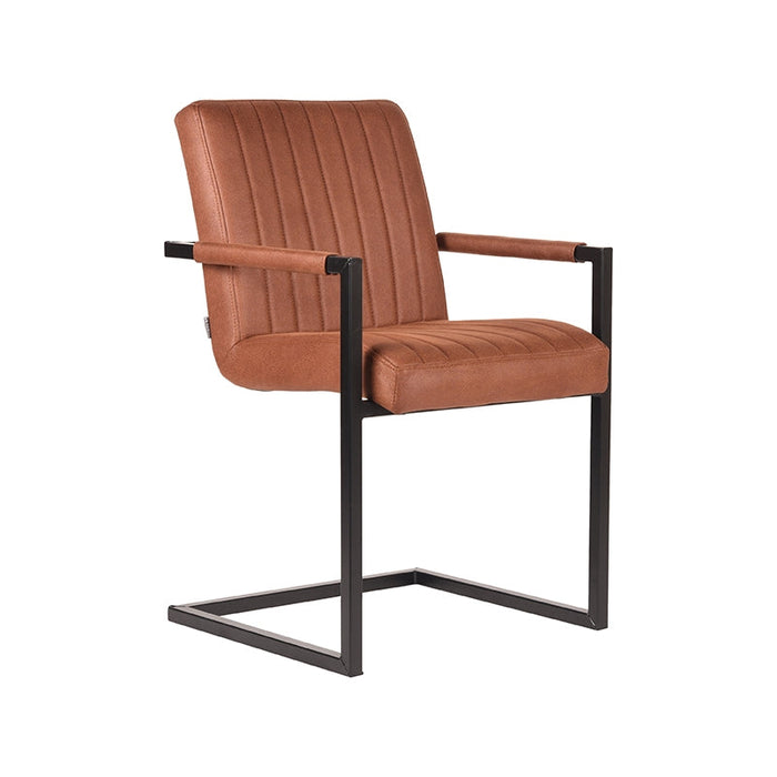 Label51 Eetkamerstoel Milo - Cognac - Microfiber-Eetkamerstoelen-LABEL51