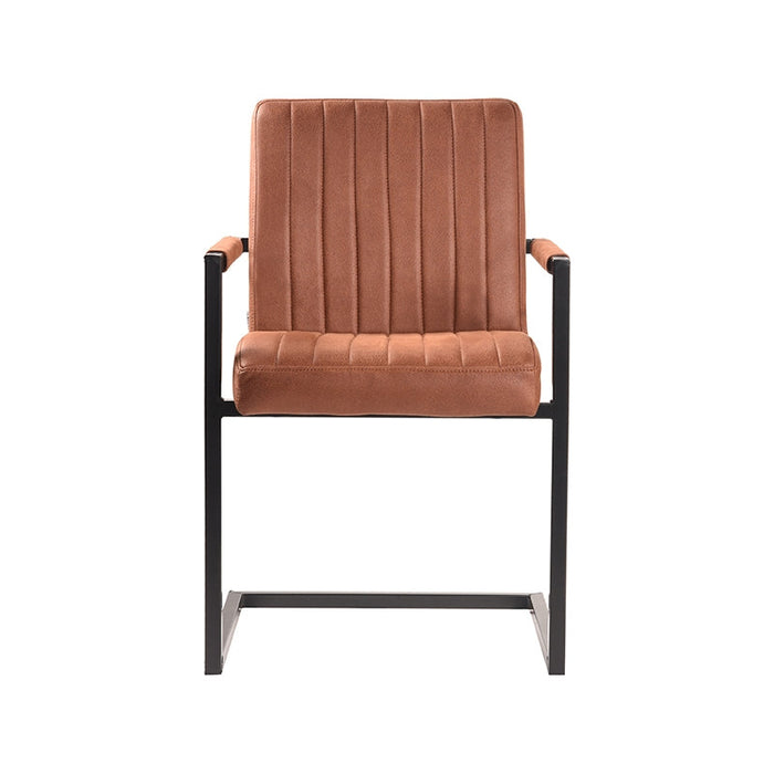 Label51 Eetkamerstoel Milo - Cognac - Microfiber-Eetkamerstoelen-LABEL51