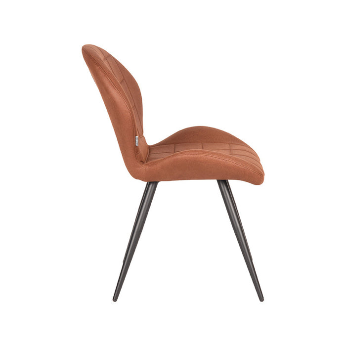 Label51 Eetkamerstoel Sil 51x64x87 cm Cognac microvezel-Eetkamerstoelen-LABEL51