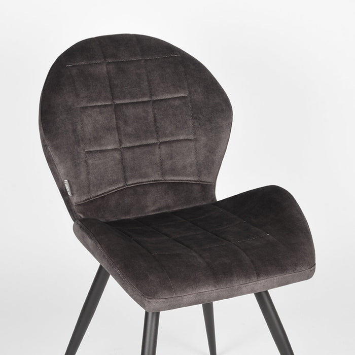 Label51 Eetkamerstoel Sil - Antraciet - Velours-Eetkamerstoelen-LABEL51