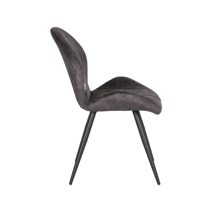 Label51 Eetkamerstoel Sil - Antraciet - Velours-Eetkamerstoelen-LABEL51