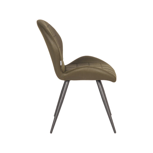 Label51 Eetkamerstoel Sil - Army green - Microfiber-Eetkamerstoelen-LABEL51