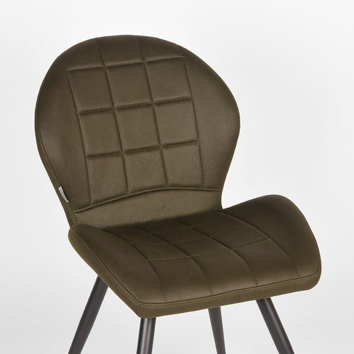 Label51 Eetkamerstoel Sil - Army green - Microfiber-Eetkamerstoelen-LABEL51